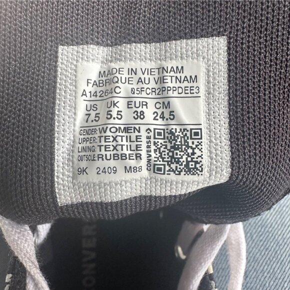 ⭐Converse Ctas Lift Platform Hi Sz 7.5 Women Shoes Flowers Sneaker Black A14264C - Picture 9 of 15